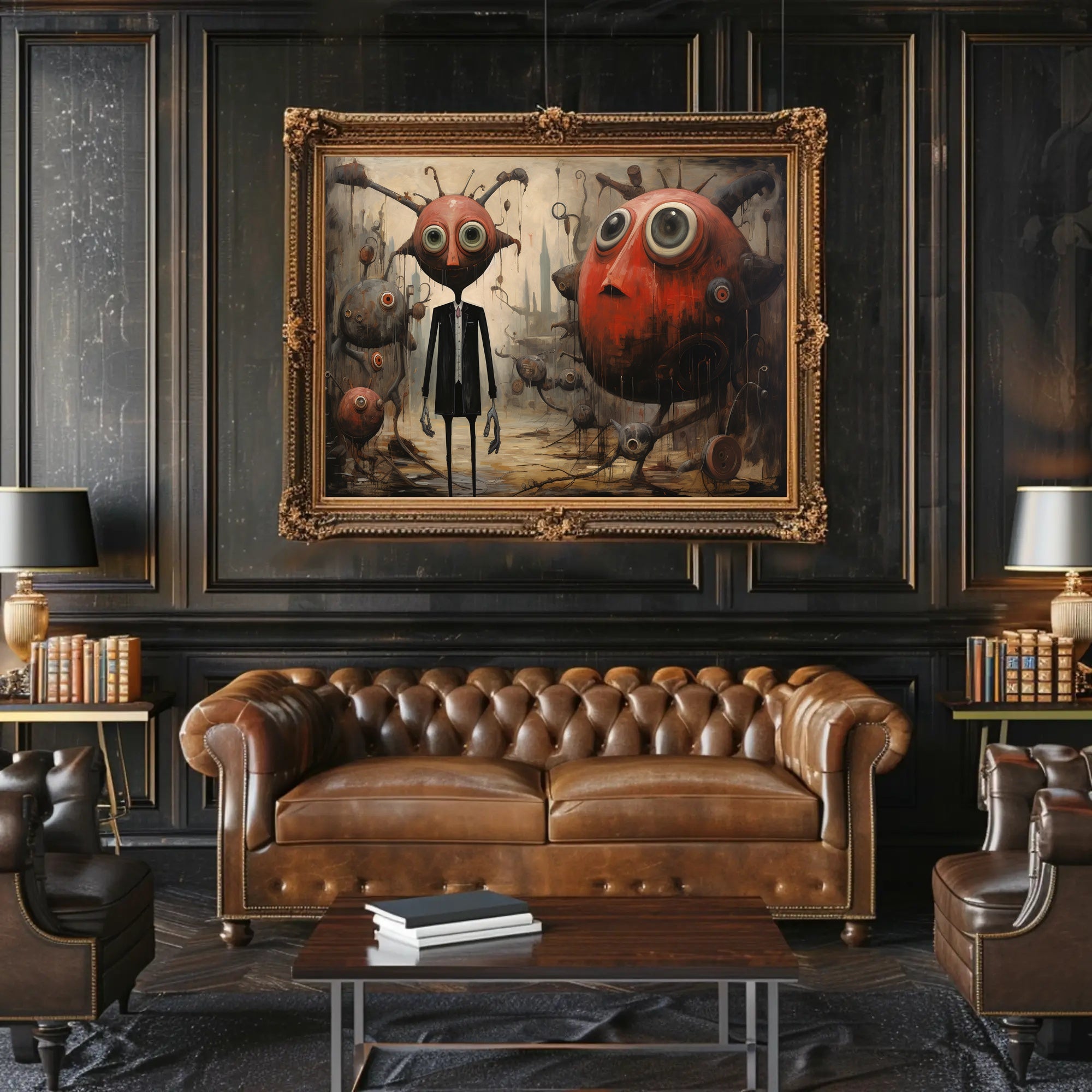 Whimsical Dreamscape: Surreal Characters Abstract or Artistic Poster