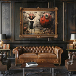 Whimsical Dreamscape: Surreal Characters Abstract or Artistic Poster