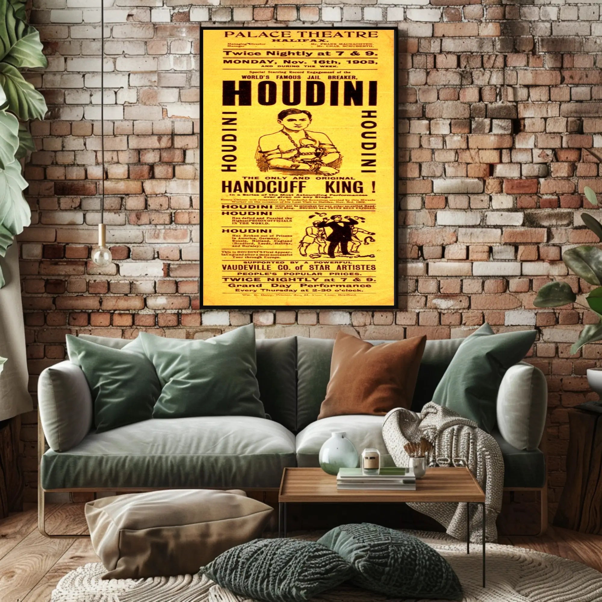 Houdini 1903 Escape Artist Spectacle Poster - Cultural or Heritage Poster