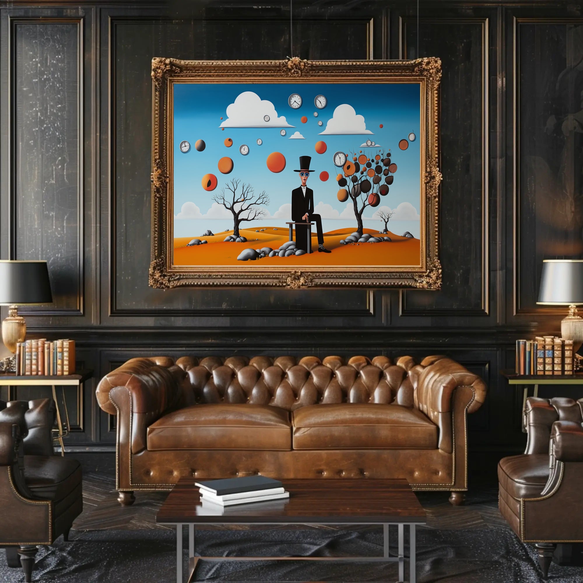 Surreal Dreamscape Desert Artwork in Artistic Poster