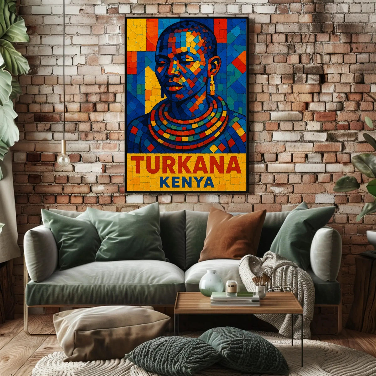 Turkana Kenya Vibrant Mosaic Art Poster