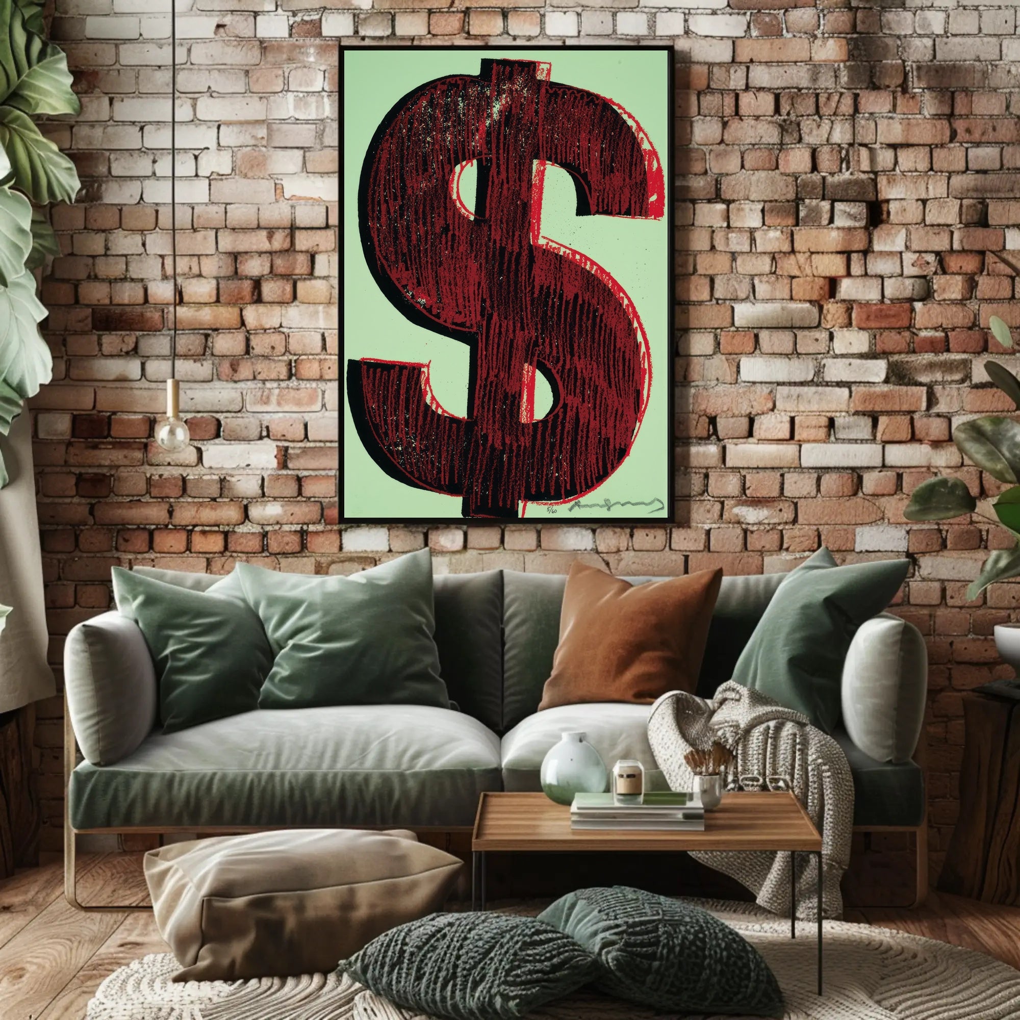 Dollar Sign Pop Art Poster Modern Graphic Print