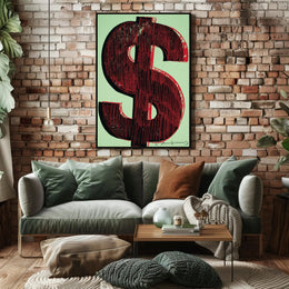 Dollar Sign Pop Art Poster Modern Graphic Print