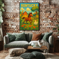 Kentucky Farm Life Rustic Vintage Poster