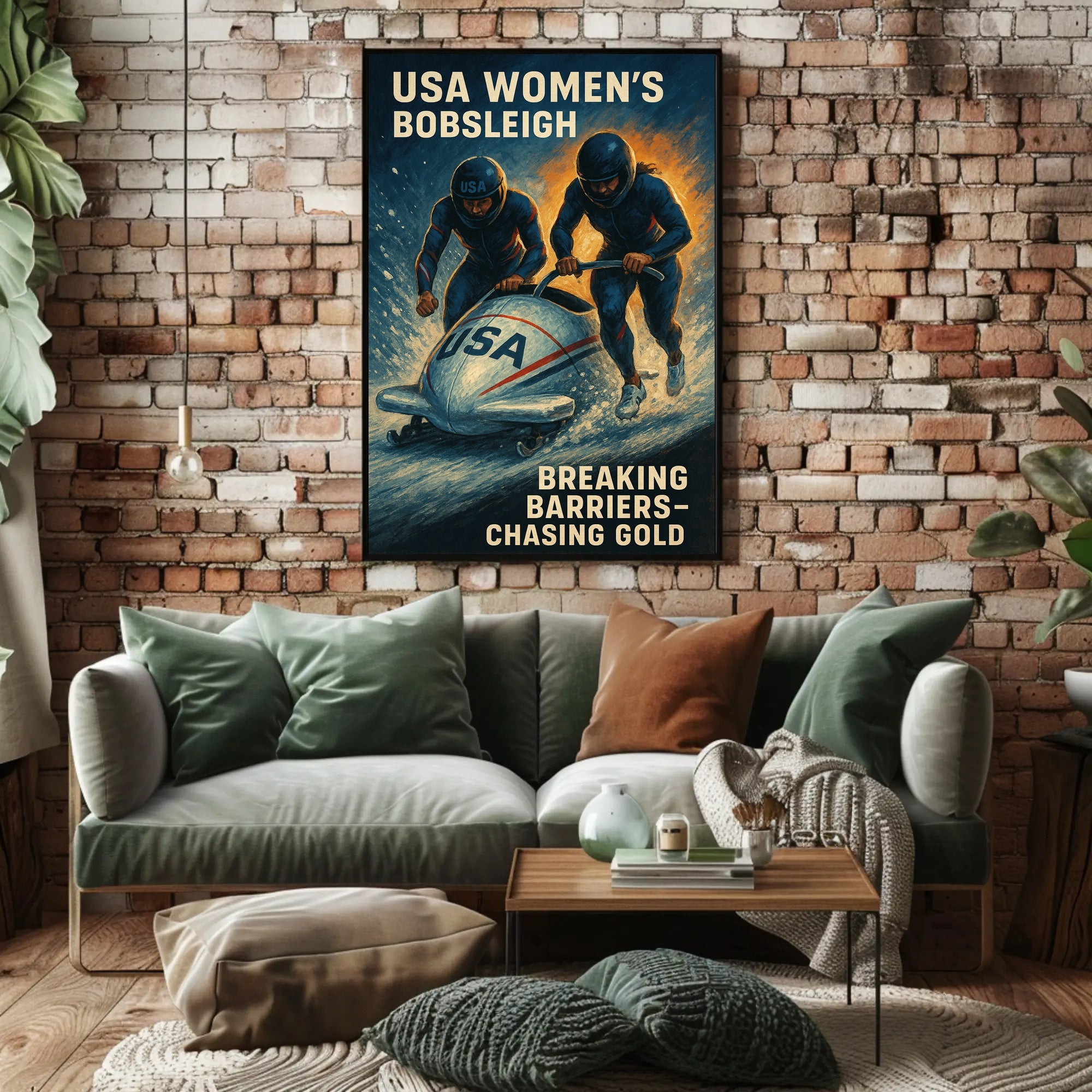 Usa WomenS Bobsleigh Breaking Poster