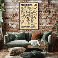 Albert Einstein Relativity Educational Curious Minds Poster