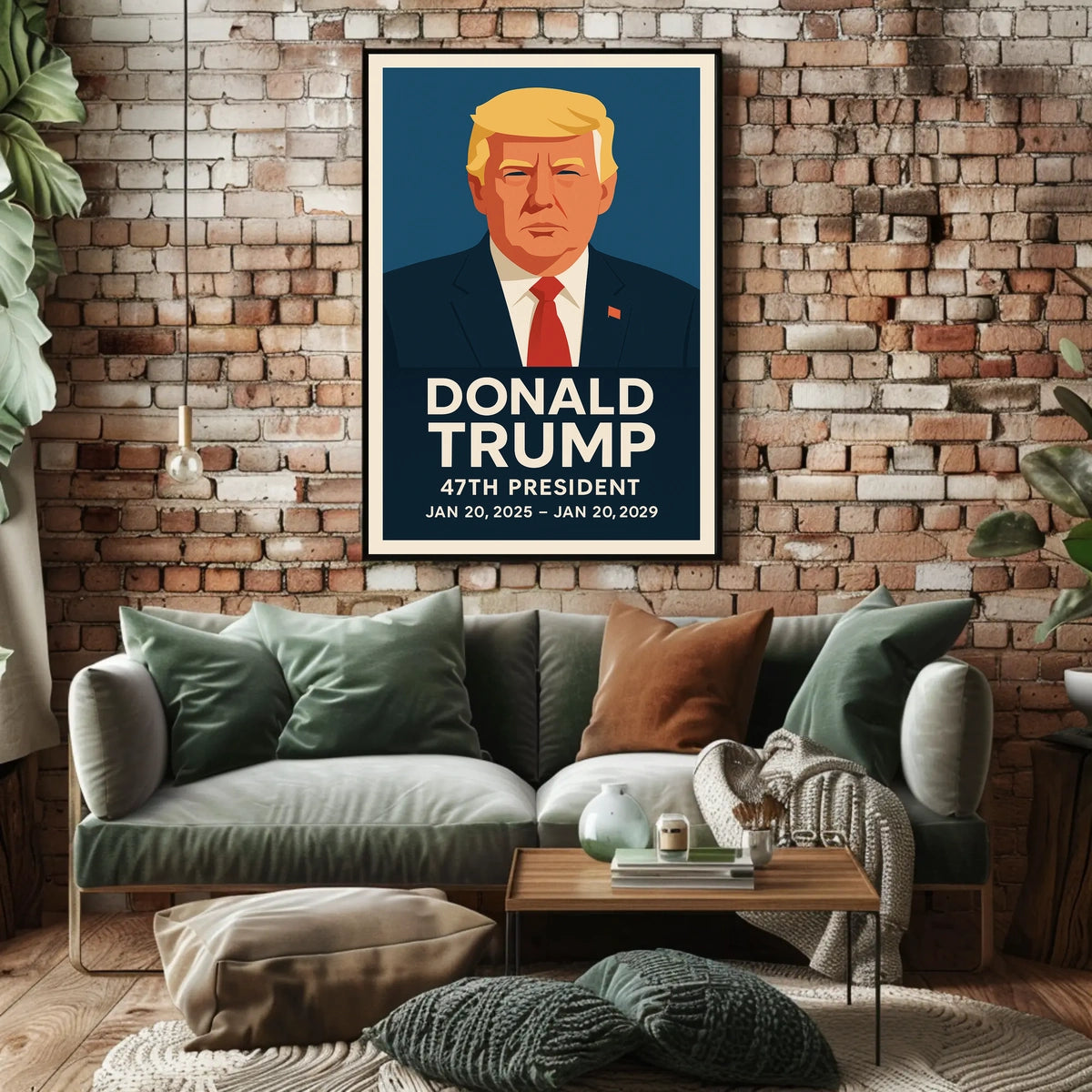 Donald Trump 47th President Iconic Scenic Portrait Vintage Inspired Wall Art Decor Lovers Poster