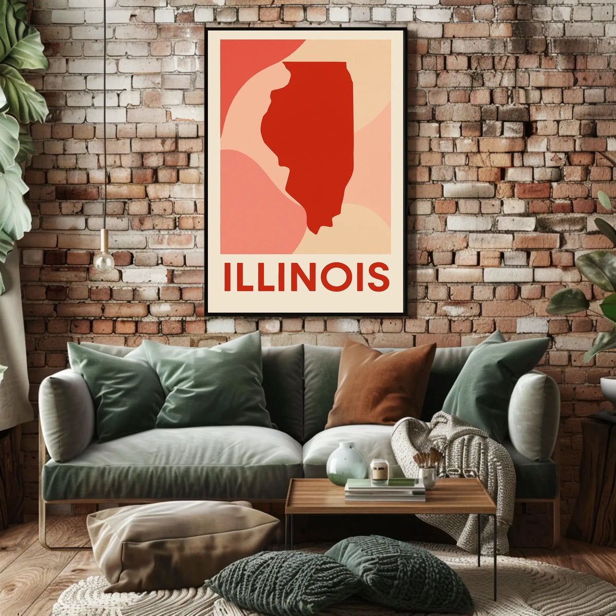 Illinois State Silhouette Poster
