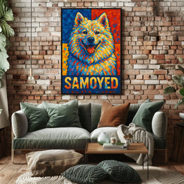 Vibrant Samoyed Portrait Poster