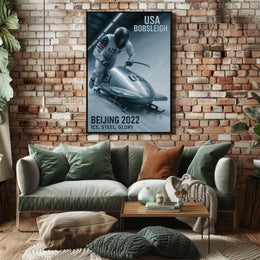 Beijing 2022 USA Bobsleigh Poster