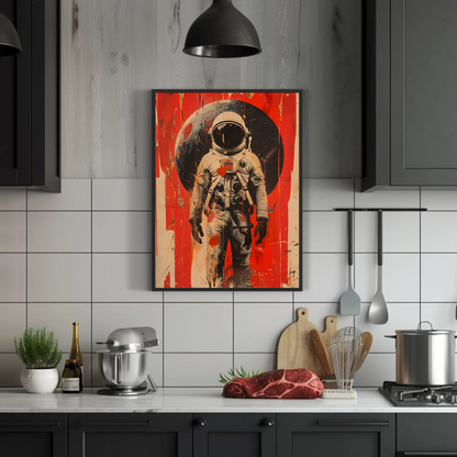 Vintage Travel Poster - Astronaut Space Art