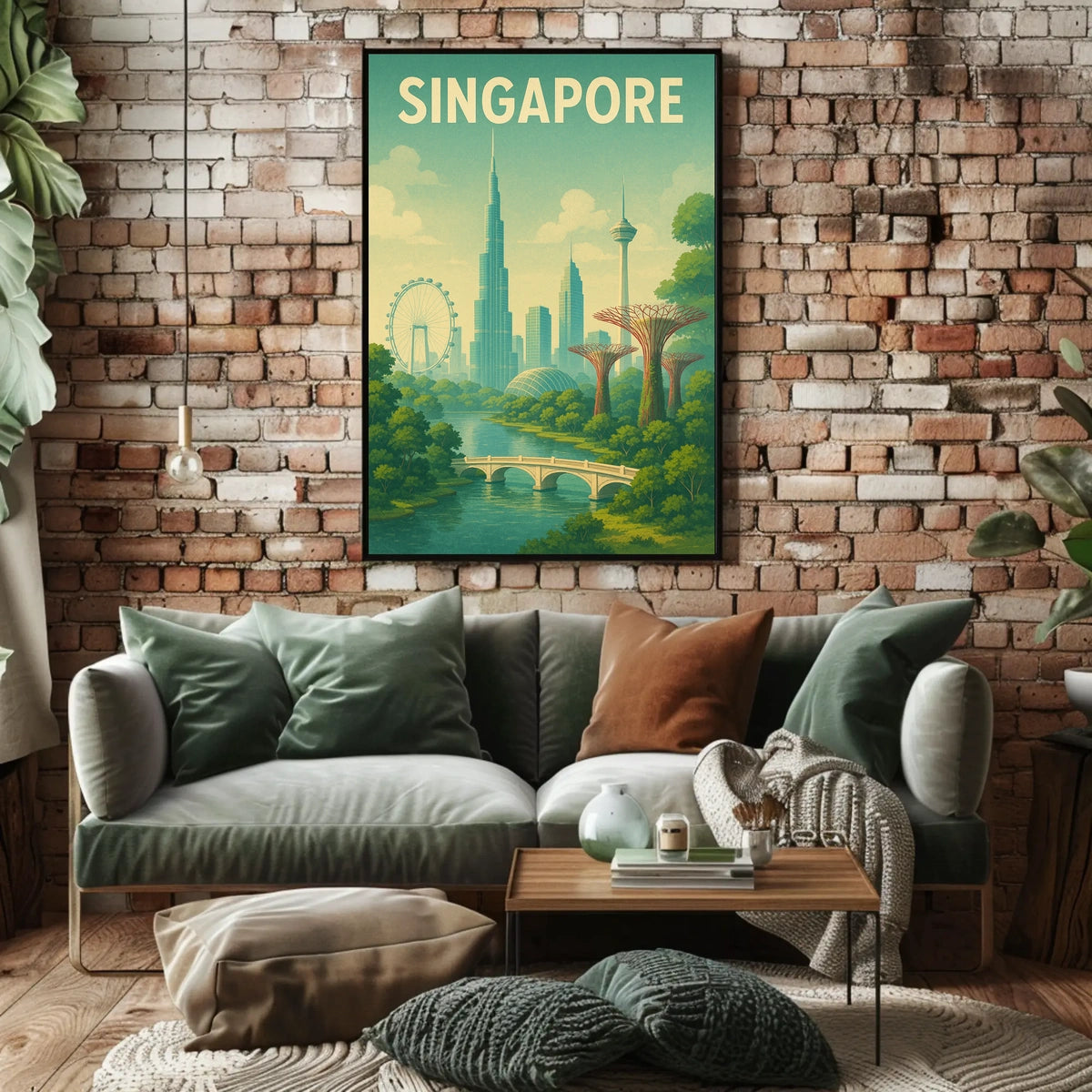 Singapore Skyline Illustration Poster