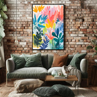 Abstract Foliage Poster Wall Art with Vibrant Colors