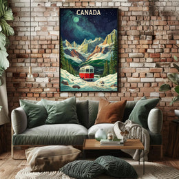 Scenic Canadian Rockies Train Travel Poster