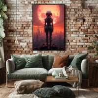 Futuristic Explorer At Sunset Poster PosterGoat