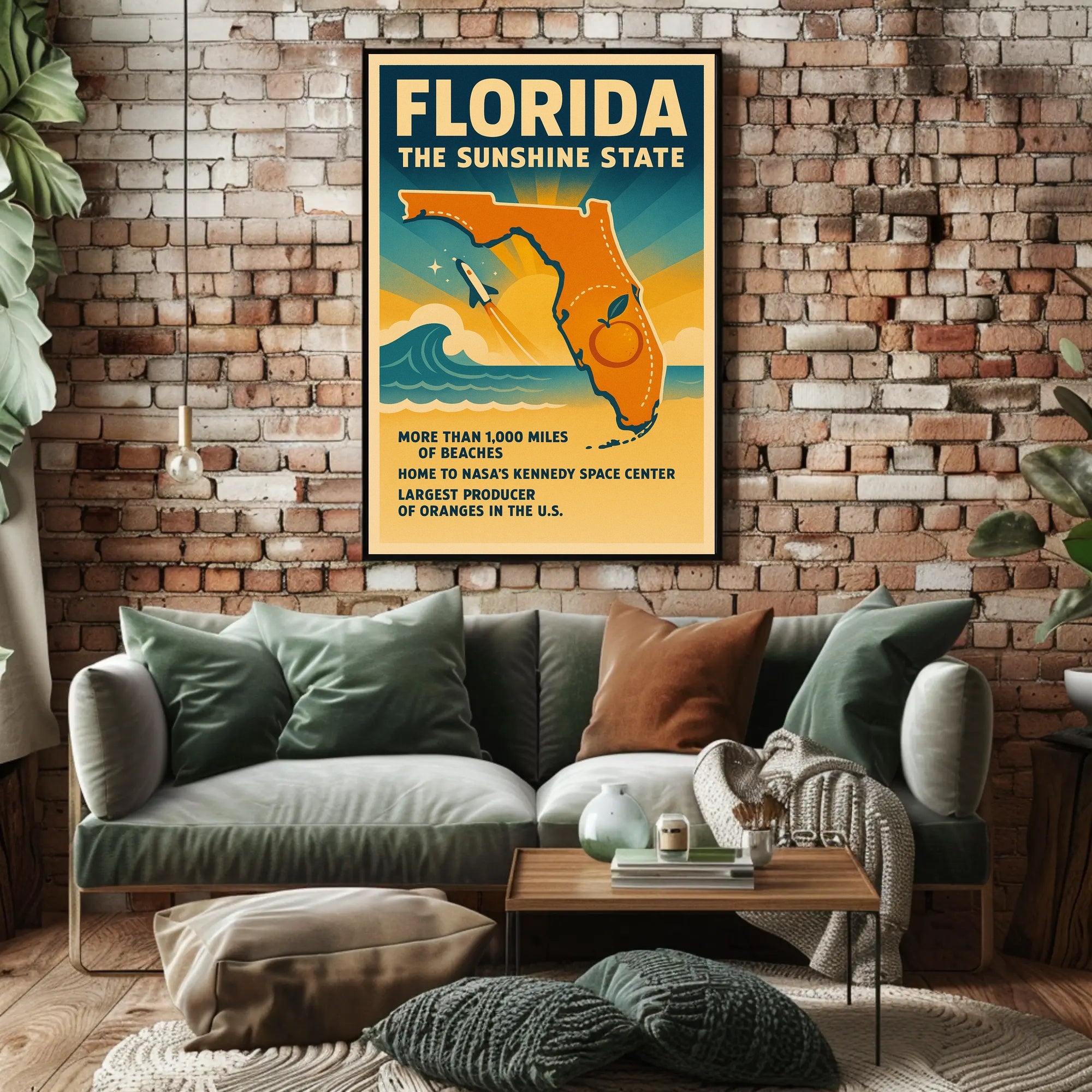 Florida Retro Travel Poster: Explore the Sunshine State
