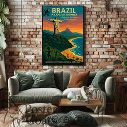 Brazilian Adventure Vintage Travel Poster