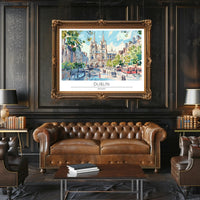 Dublin Cityscape Illustration Poster PosterGoat