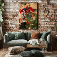 Festive Christmas Stockings Poster