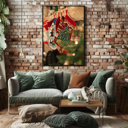 Festive Christmas Stockings Poster