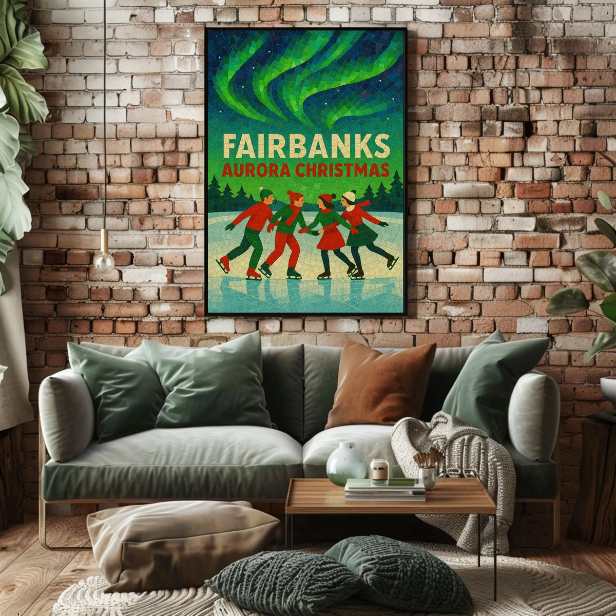 Fairbanks Aurora Christmas Poster