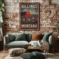 Billings Montana Cityscape Travel Photography Poster