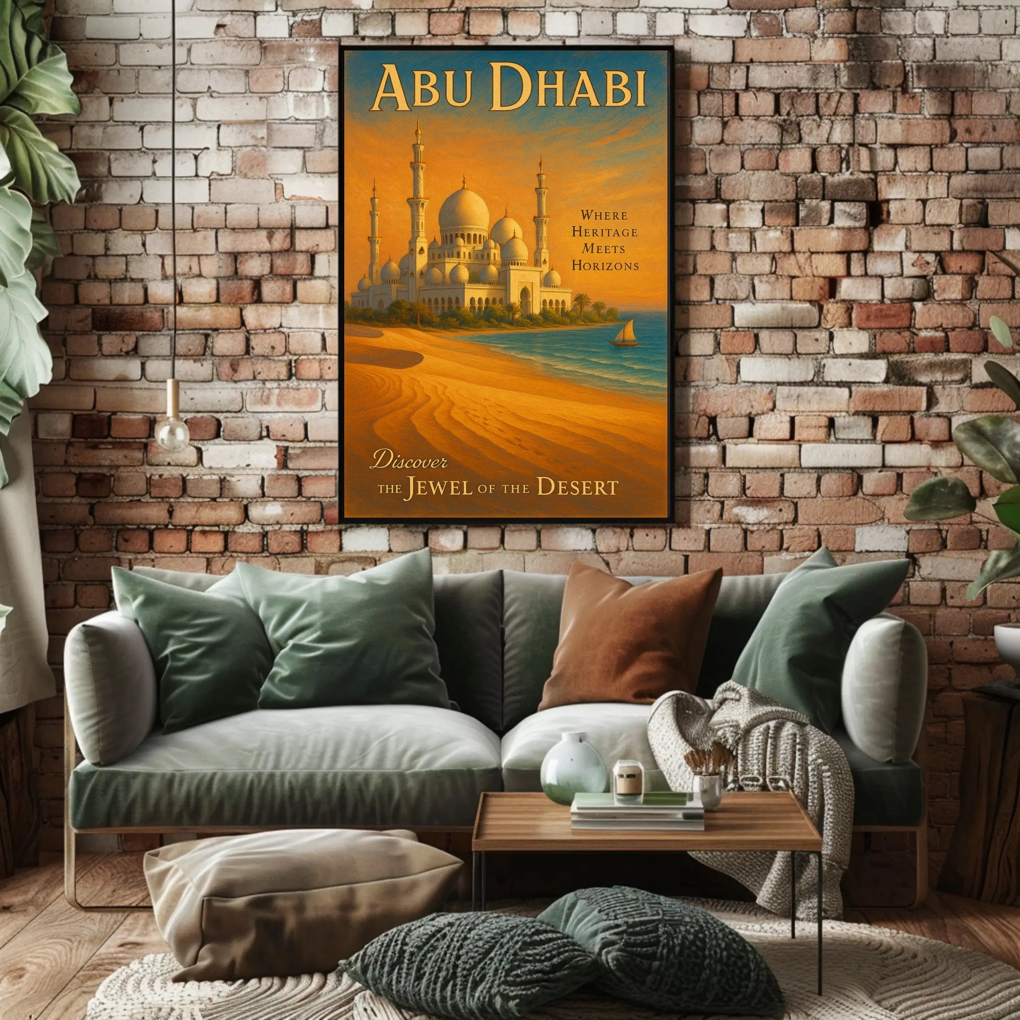 Abu Dhabi Travel Marvels: Discover Architectural Wonders Travel Poster