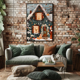 Winter Wonderland Cottage Poster
