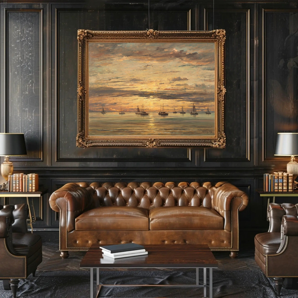Serene Sunset Seascape Classic Artistic Poster