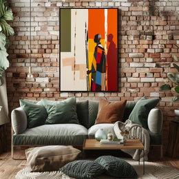 Cultural Silhouettes Vibrant Poster Wall Art