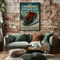 1924 Chamonix Bobsleigh Team Poster