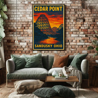 Cedar Point Adventure: Vintage Travel Poster