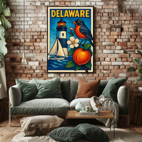 Delaware Scenic Illustration Poster