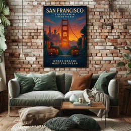 San Francisco Dreams Vintage Travel Poster