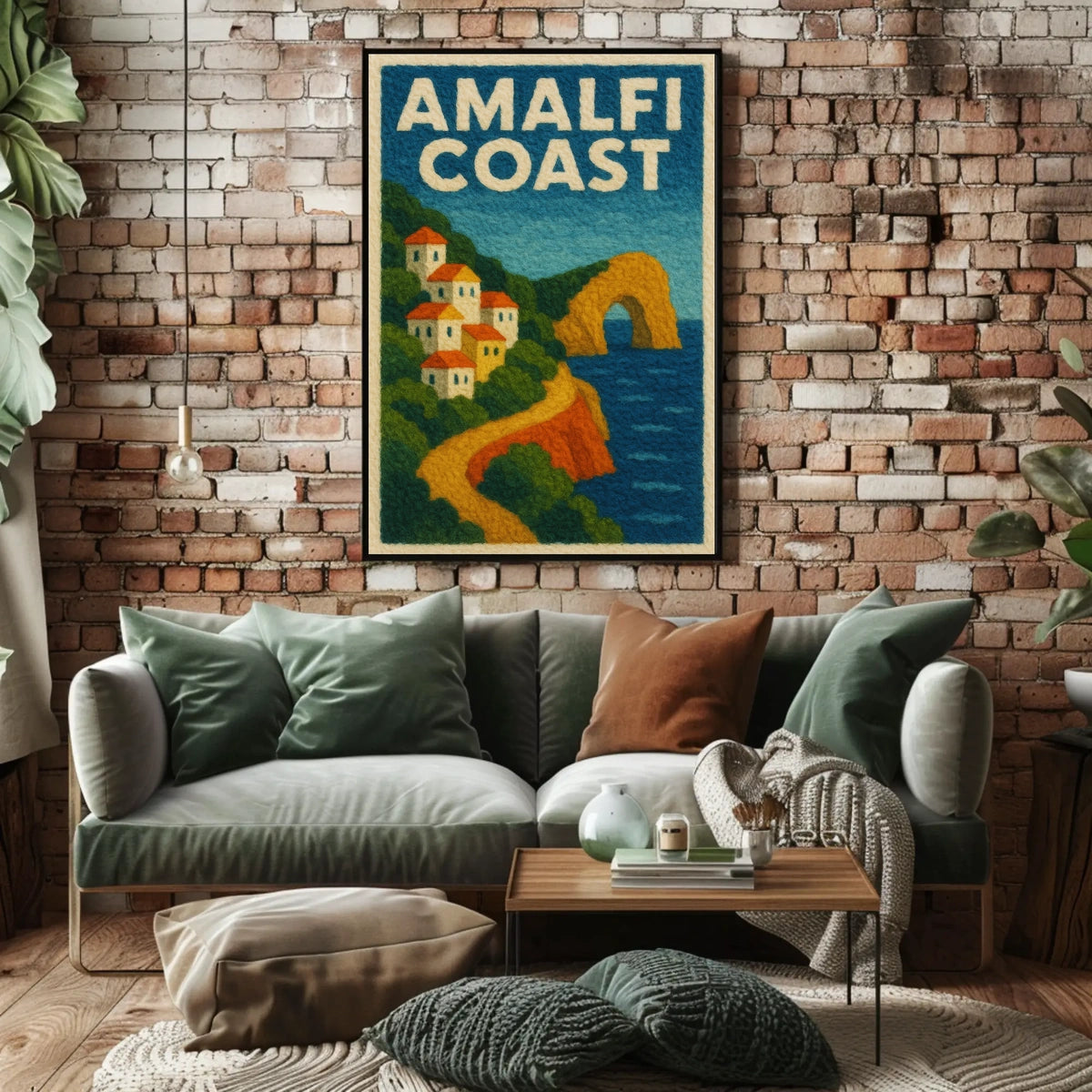 Amalfi Coast Poster Wall Art 18x24 Coastal Landscape