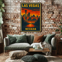 Las Vegas Skyline Sunset Wanderlust Photography Poster