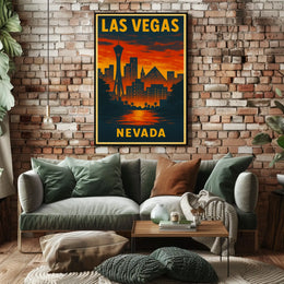 Las Vegas Skyline Sunset Wanderlust Photography Poster