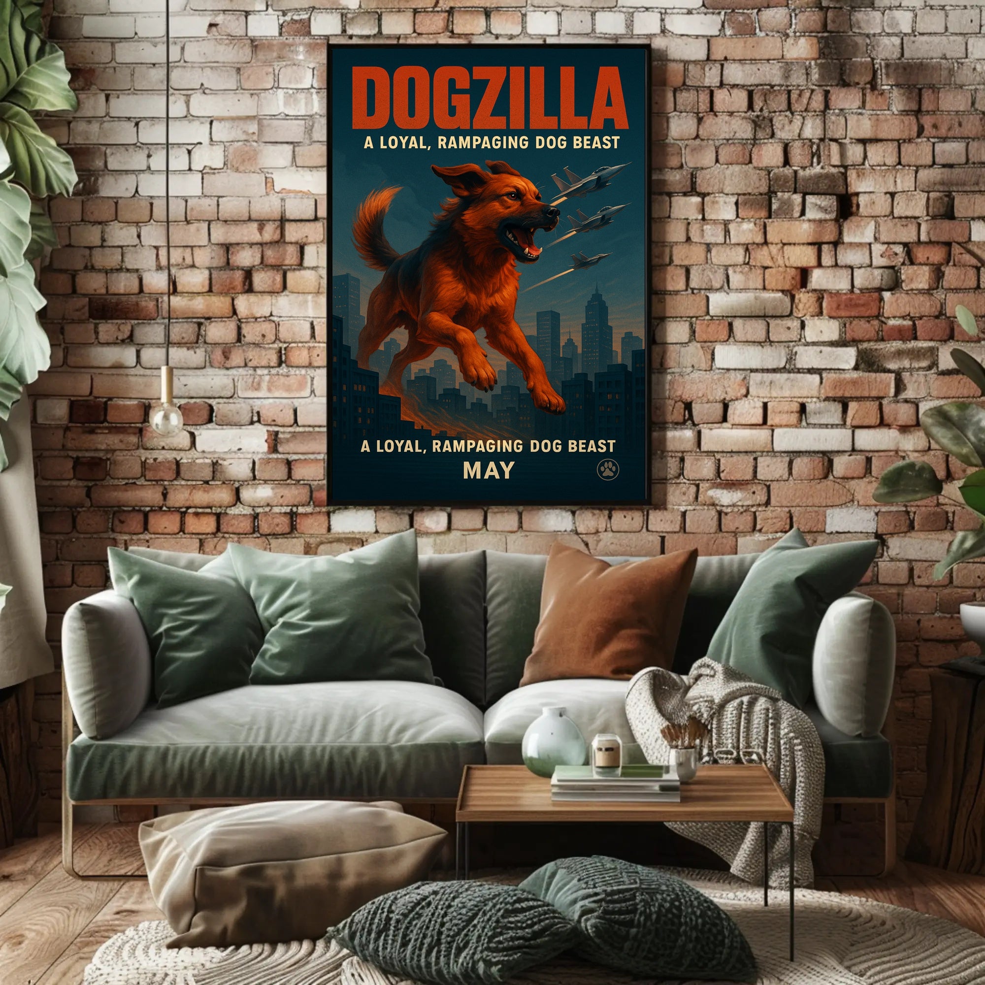 Dogzilla Rampaging Dog Beast Poster PosterGoat