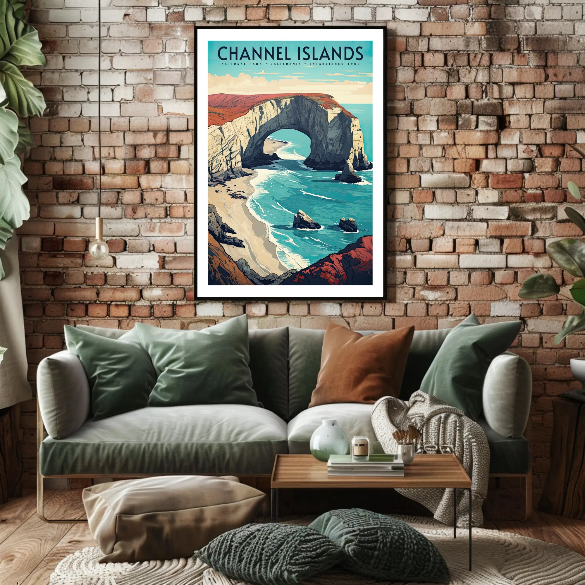 Channel Islands Poster Vintage National Park Print
