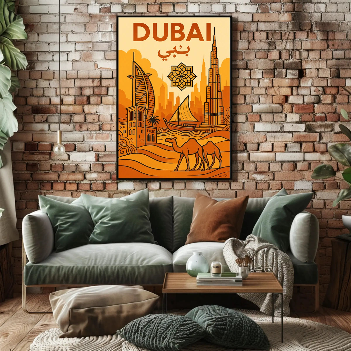 Discover Dubai Poster Vibrant Cityscape Wall Art Home