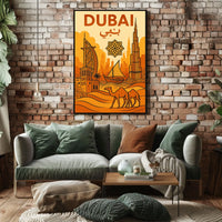 Discover Dubai Poster Vibrant Cityscape Wall Art Home
