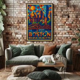 Boston in Vibrant Colors Poster