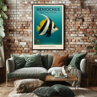 Heniochus Butterflyfish Poster