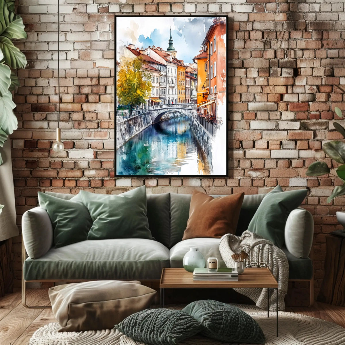 Ljubljana Old Town Street Scene Slovenia City View Poster