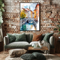 Ljubljana Old Town Street Scene Slovenia City View Poster