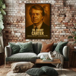 Jimmy Carter Presidential Portrait Poster Vintage Analog Film Aesthetic Wall Art Print USA History