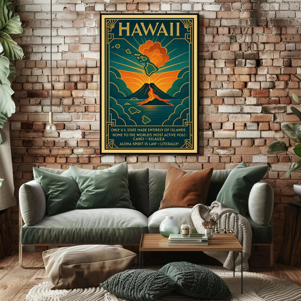 Vintage Car and Mountain Landscape Poster