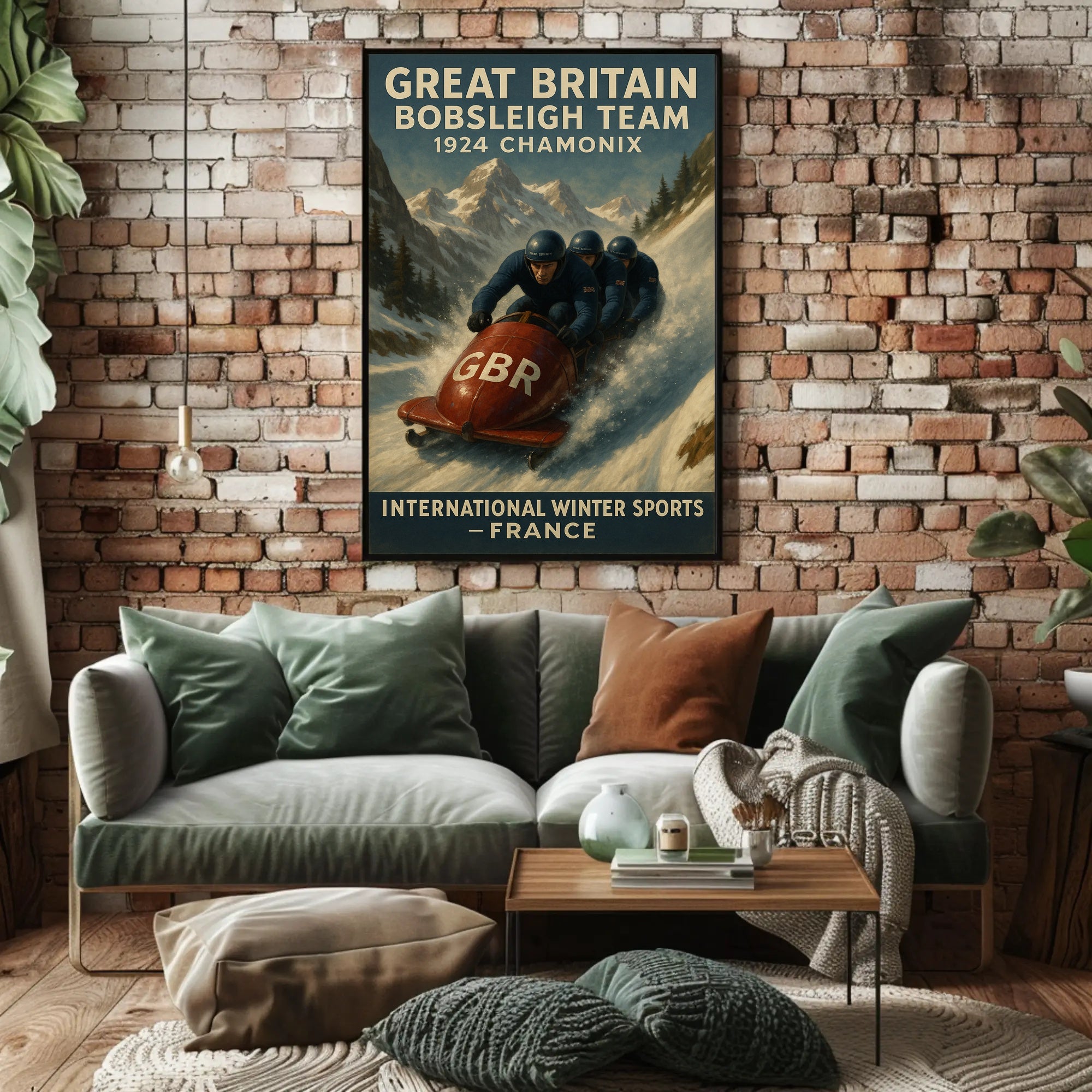 Great Britain Bobsleigh Team 1924 Poster