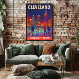Cleveland Lakefront Glow Poster