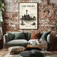 Las Vegas Skyline Artistic Urban Cityscape Poster